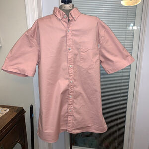 Men's TOPMAN Pink Short Sleeve Casual Button Down Shirt XL